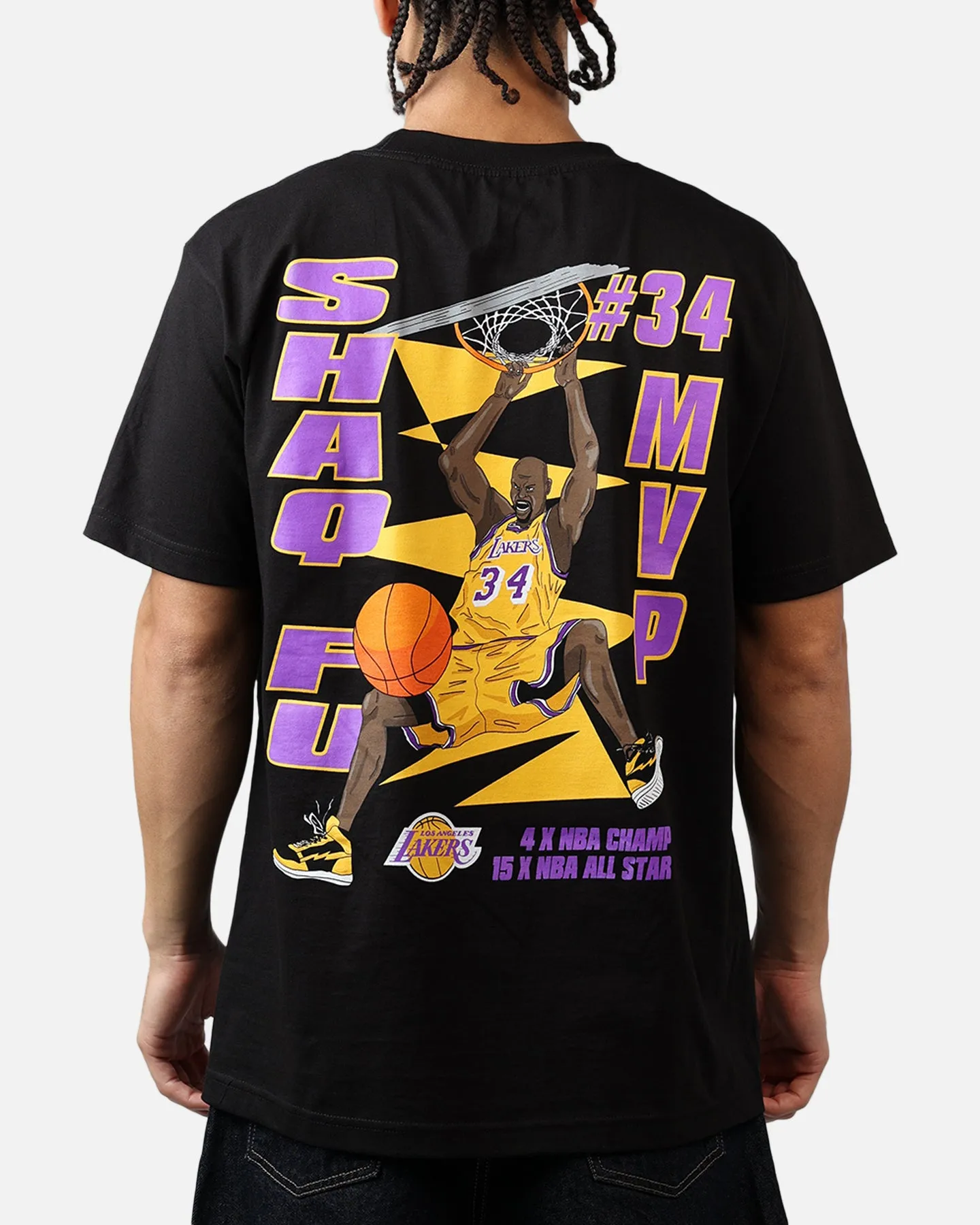 Mitchell & Ness Los Angeles Lakers Shaquille O'Neal Cartoon T-Shirt Black sold by Culture Kings product image thumbnail 2