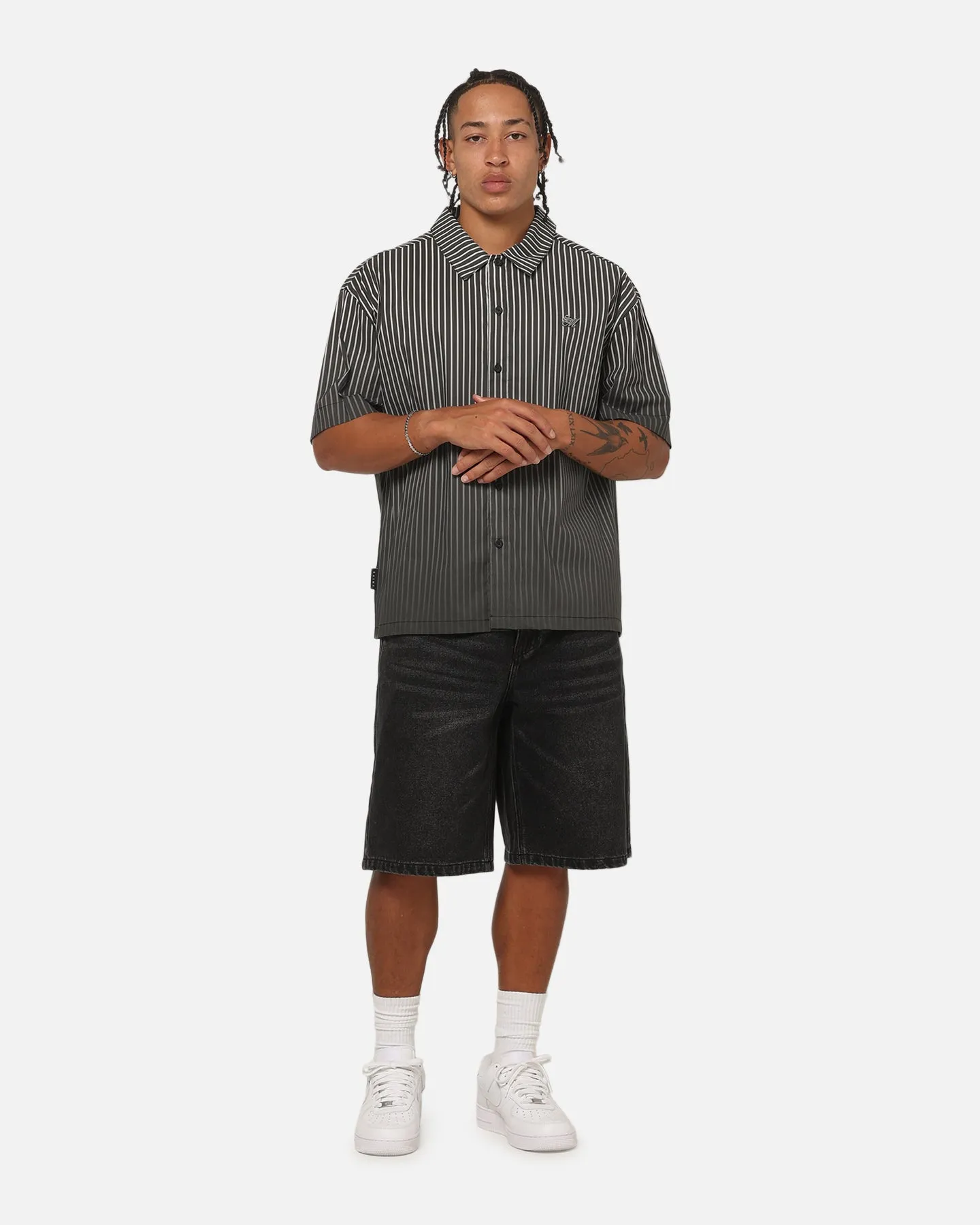 Saint Morta Vela Pinstripe Button Up Shirt Black/White sold by Culture Kings product image thumbnail 2