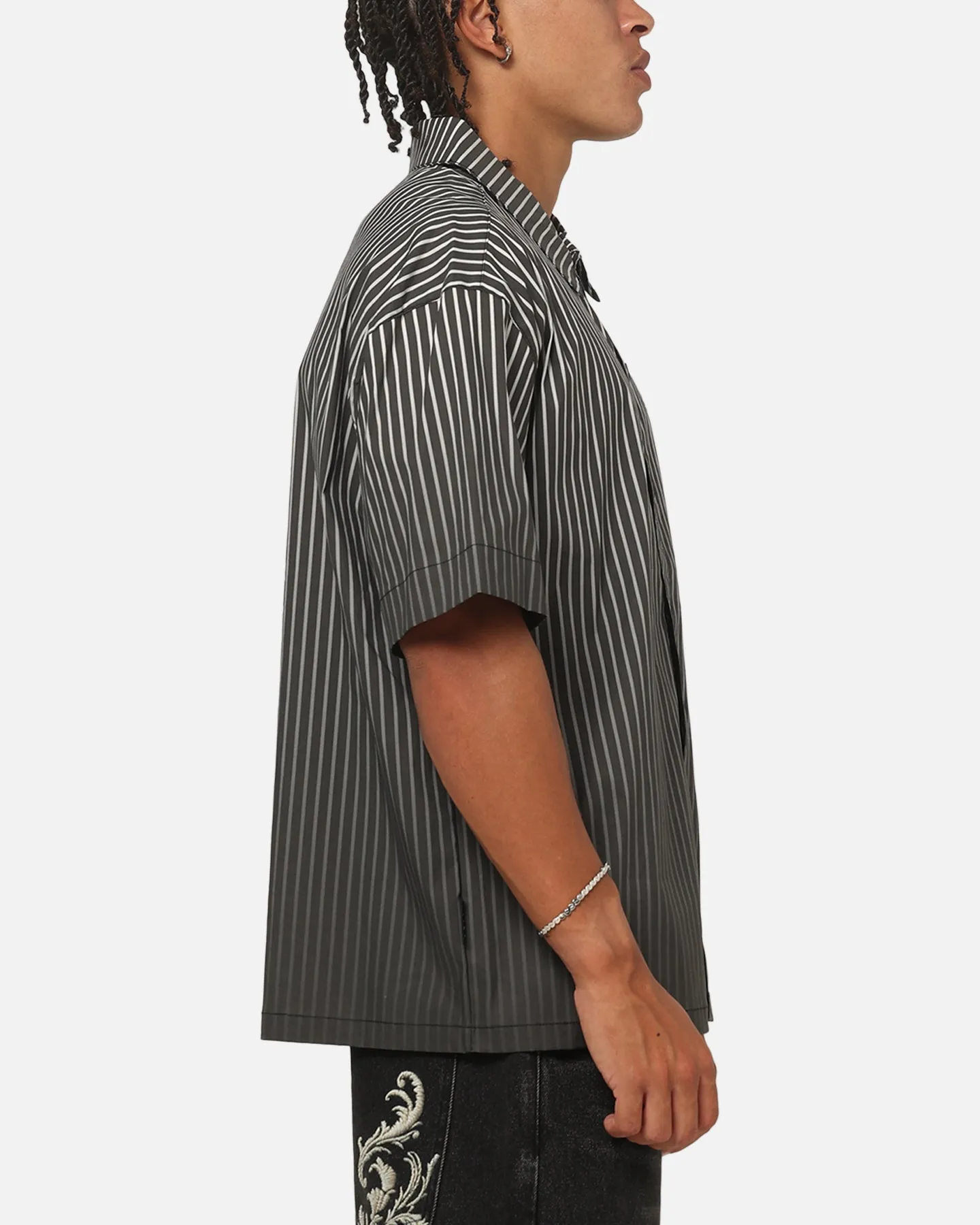 Saint Morta Vela Pinstripe Button Up Shirt Black/White sold by Culture Kings product image thumbnail 4