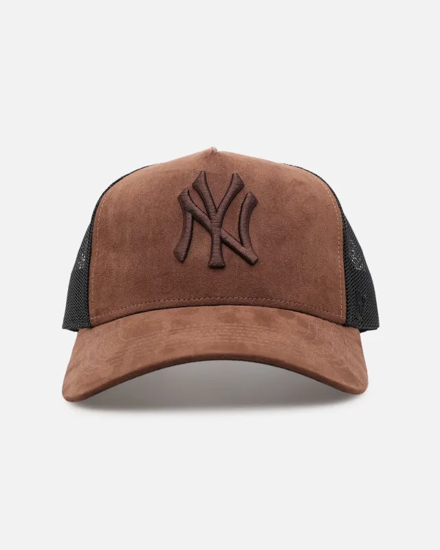 47 Brand New York Yankees 'Tonal Suede' '47 Offside Trucker Snapback Chocolate made by 47