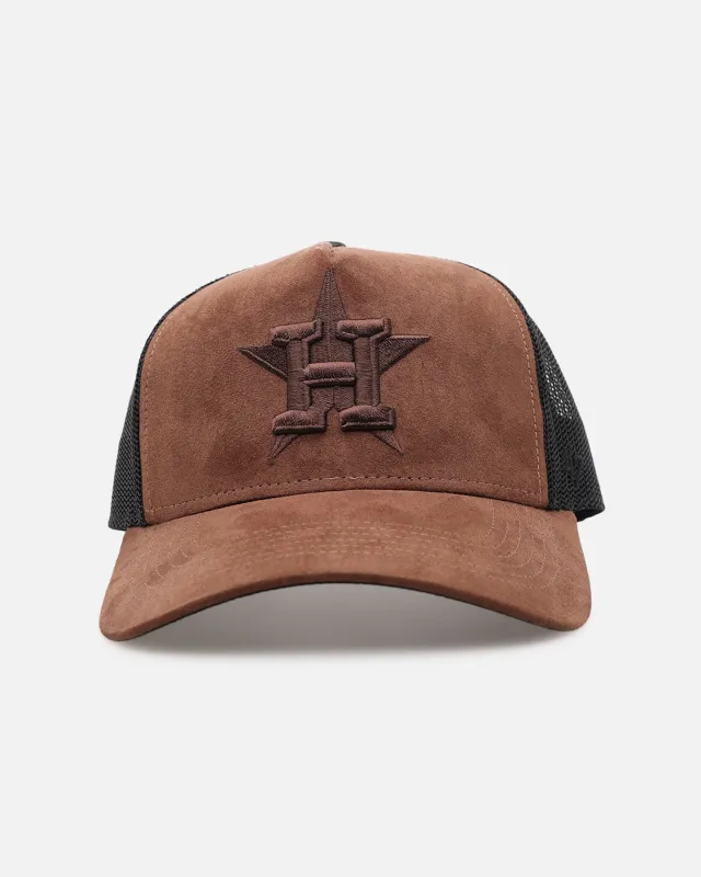 47 Brand Houston Astros 'Tonal Suede' '47 Offside Trucker Snapback Chocolate made by 47