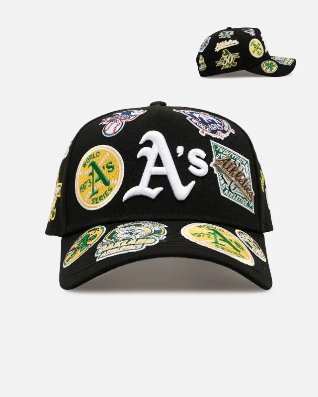 New Era Oakland Athletics 'All Over Embroidery' 9FORTY A-Frame Snapback Black made by New Era