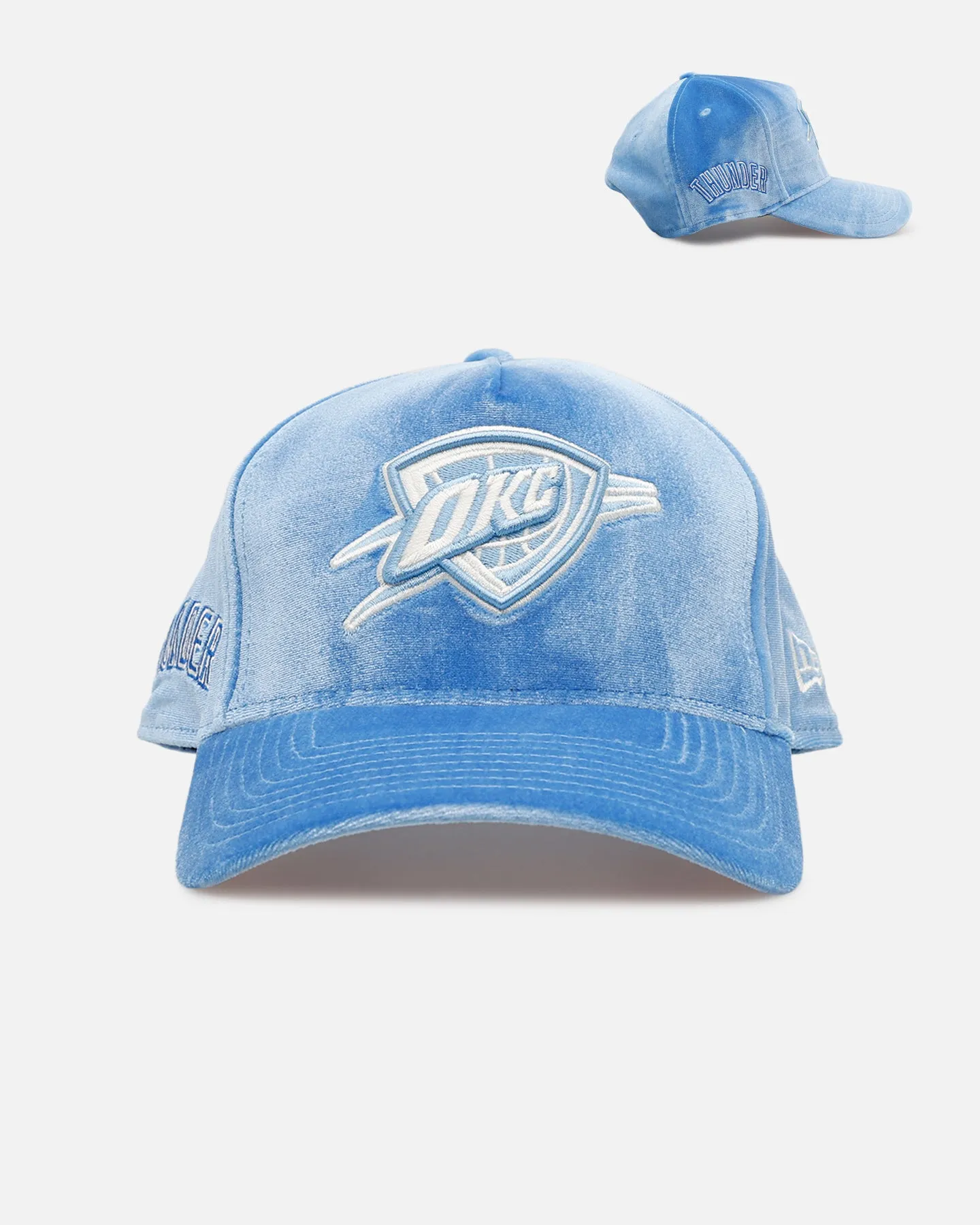 New Era Oklahoma City Thunder 'Sky Velvet' 9FORTY A-Frame Snapback Sky Blue sold by Culture Kings