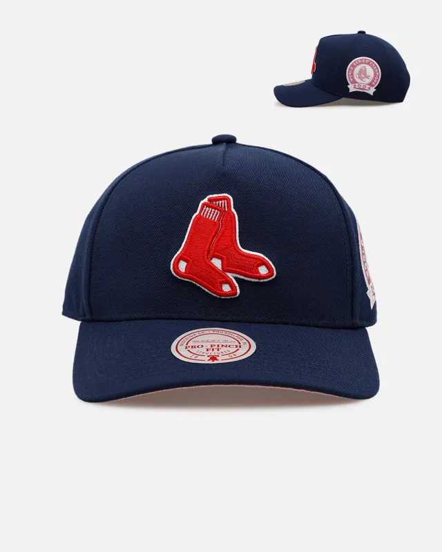 Mitchell & Ness Boston Red Sox 'Pink Side Patch' Pro Pinch Snapback Official Team Color made by Mitchell & Ness