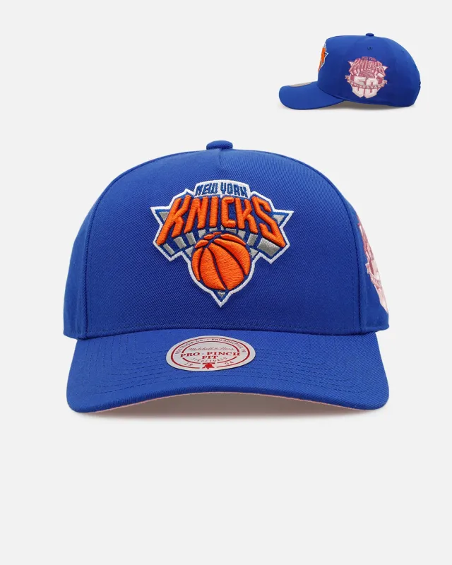 Mitchell & Ness New York Knicks 'Pink Side Patch' Pro Pinch Snapback Official Team Color made by Mitchell & Ness