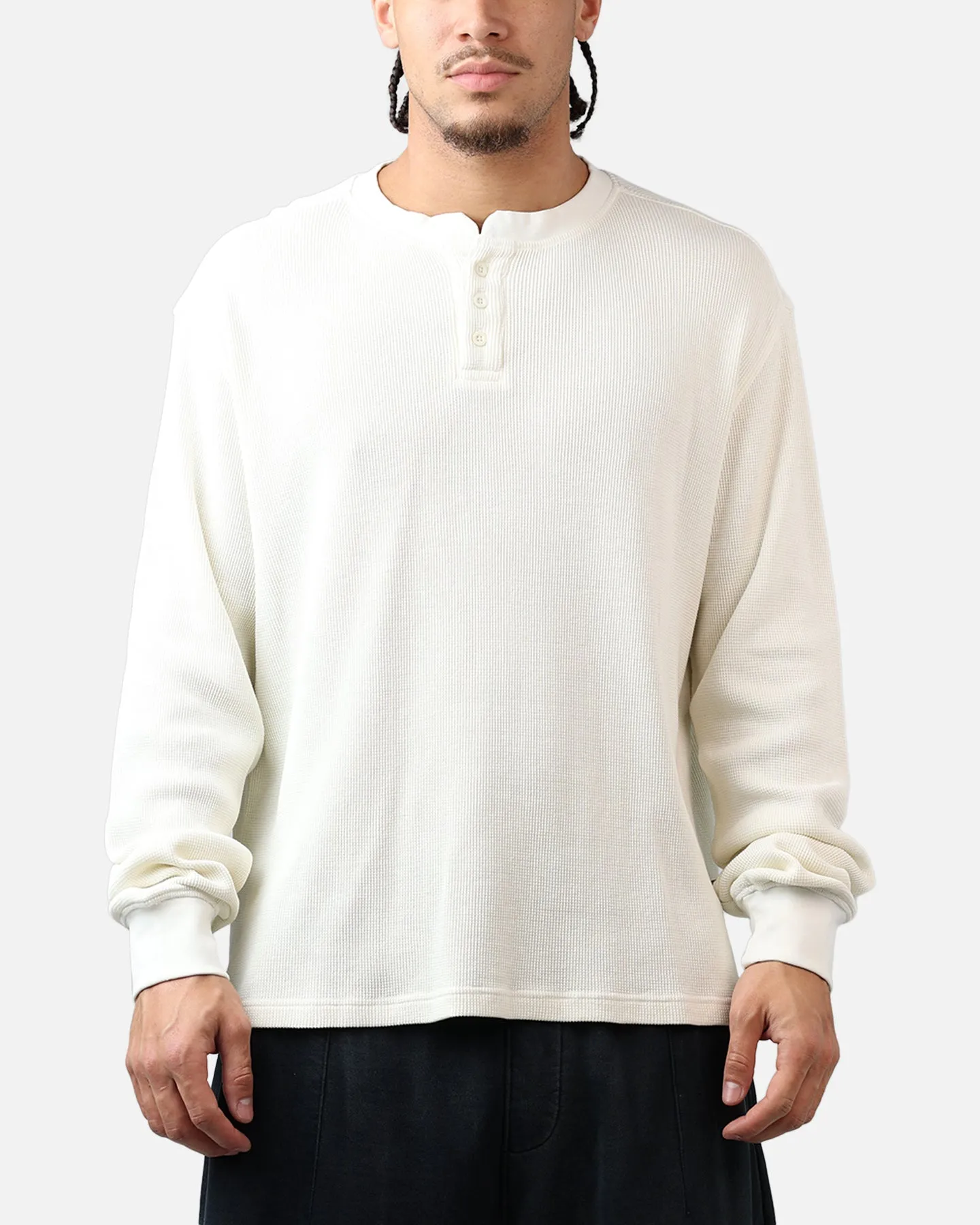 American Thrift Waffle Henley Shirt Washed Stone sold by Culture Kings