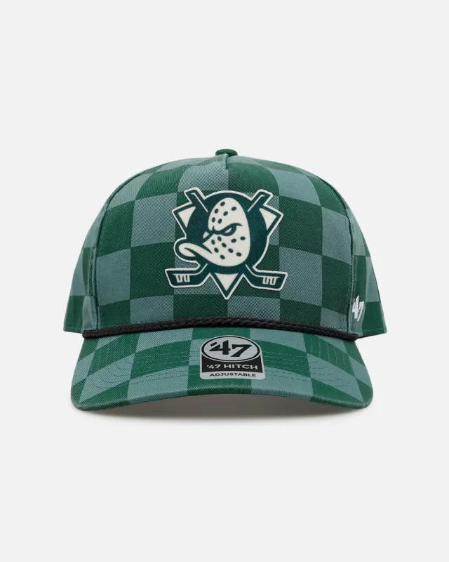 47 Brand Anaheim Ducks 'Checkerboard' 47 Hitch Snapback Green made by 47