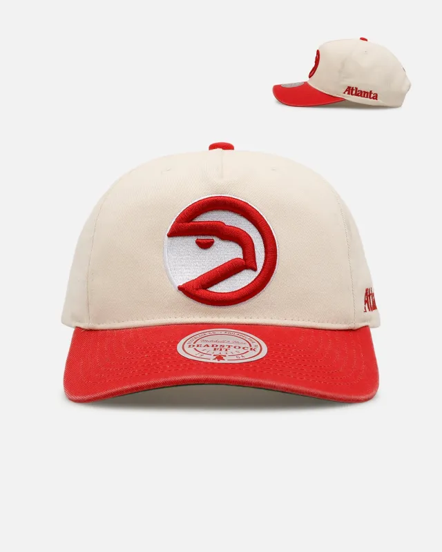 Mitchell & Ness Atlanta Hawks 'Washed Cotton' Deadstock Snapback Off White made by Mitchell & Ness
