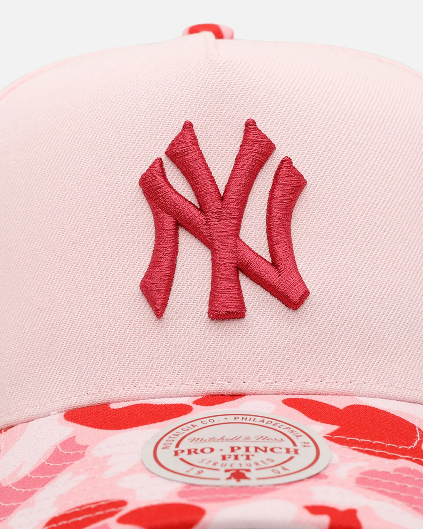 Mitchell & Ness New York Yankees 'Pink Camo' Pro Pinch Snapback Pink sold by Culture Kings product image thumbnail 5