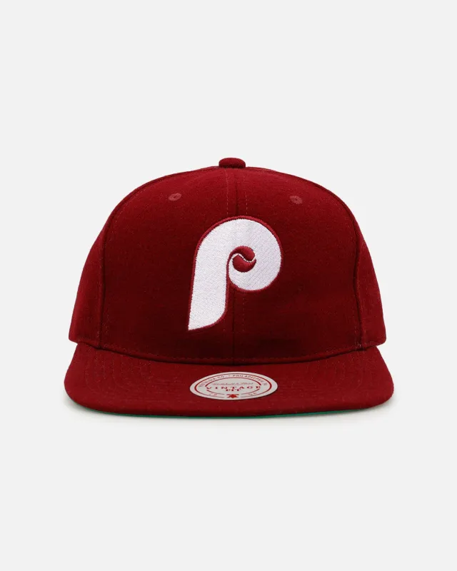 Mitchell & Ness Philadelphia Phillies 'Vintage Baseball' Vintage Fit Strapback Maroon made by Mitchell & Ness