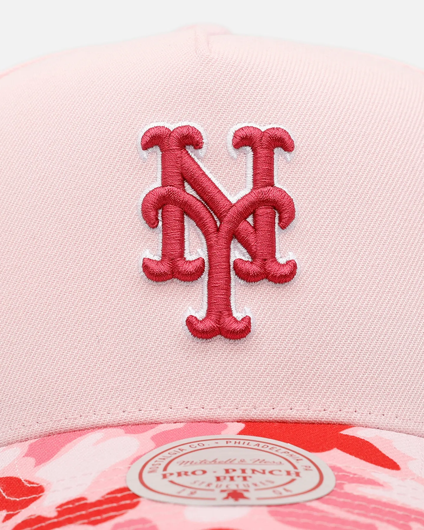 Mitchell & Ness New York Mets 'Pink Camo' Pro Pinch Snapback Pink sold by Culture Kings product image thumbnail 5