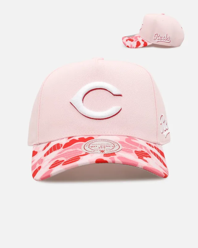 Mitchell & Ness Cincinnati Reds 'Pink Camo' Pro Pinch Snapback Pink made by Mitchell & Ness