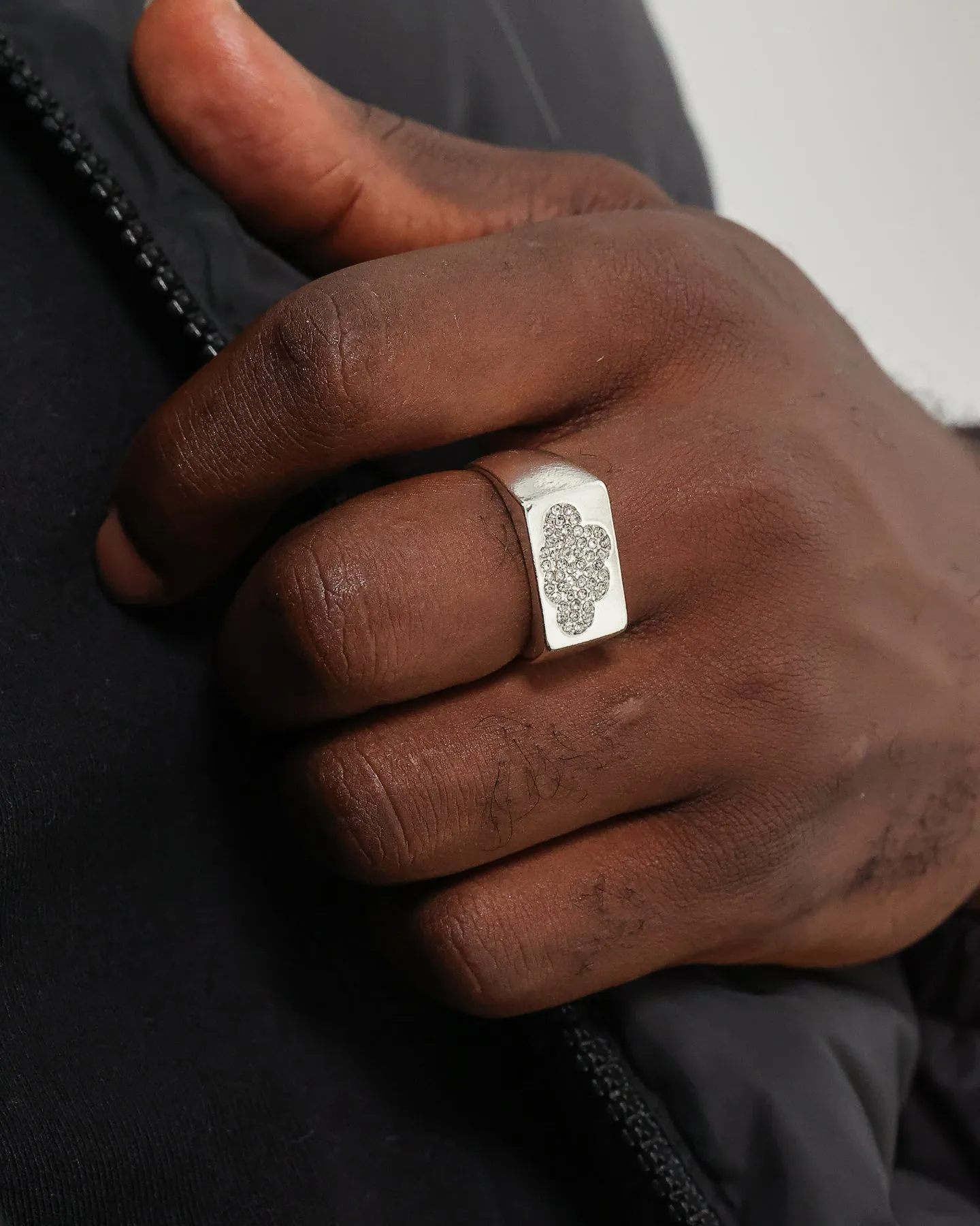 Wild For The Weekend Cloud Crystal Signet Ring (Large) Silver sold by Culture Kings product image thumbnail 3