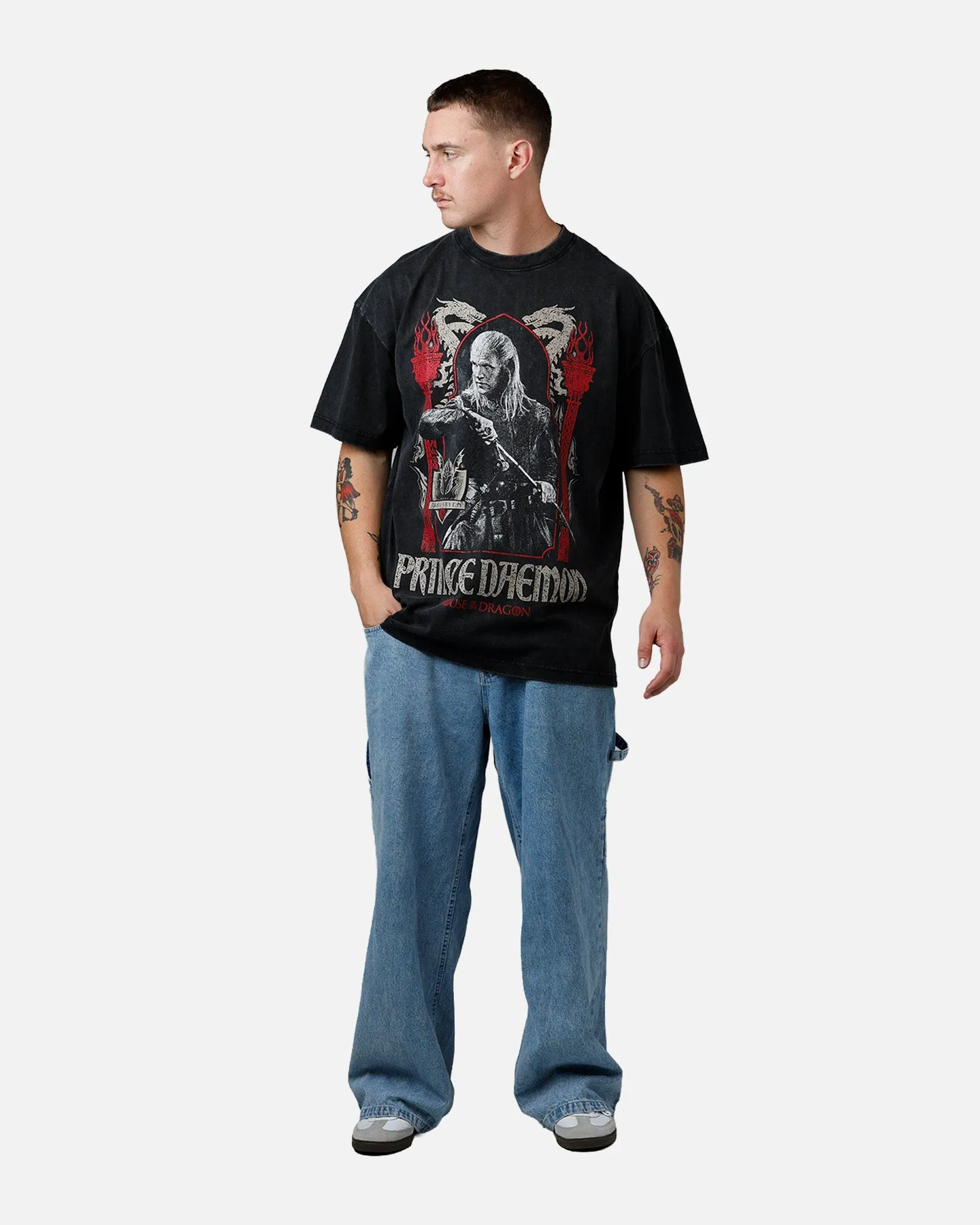 73Studio X House Of The Dragon Prince Of Daemon T-Shirt Washed Charcoal sold by Culture Kings product image thumbnail 3