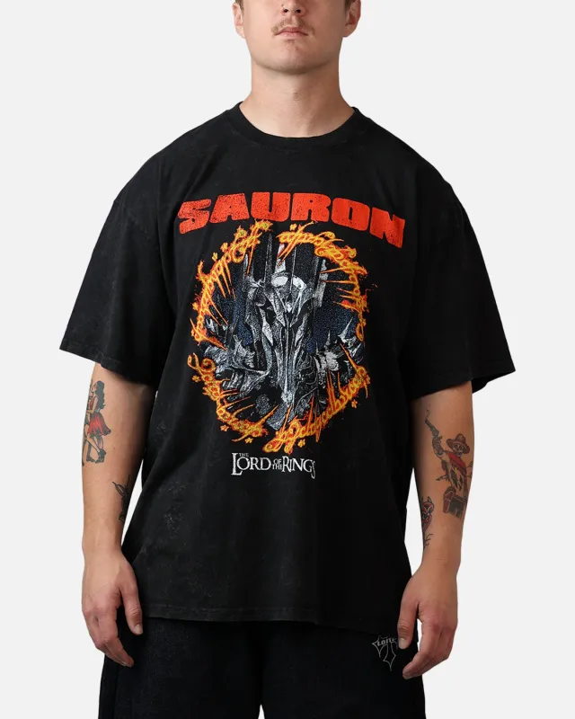 73Studio X Lord Of The Rings Sauron Ring Of Fire T-Shirt Black Acidwash made by Culture Kings
