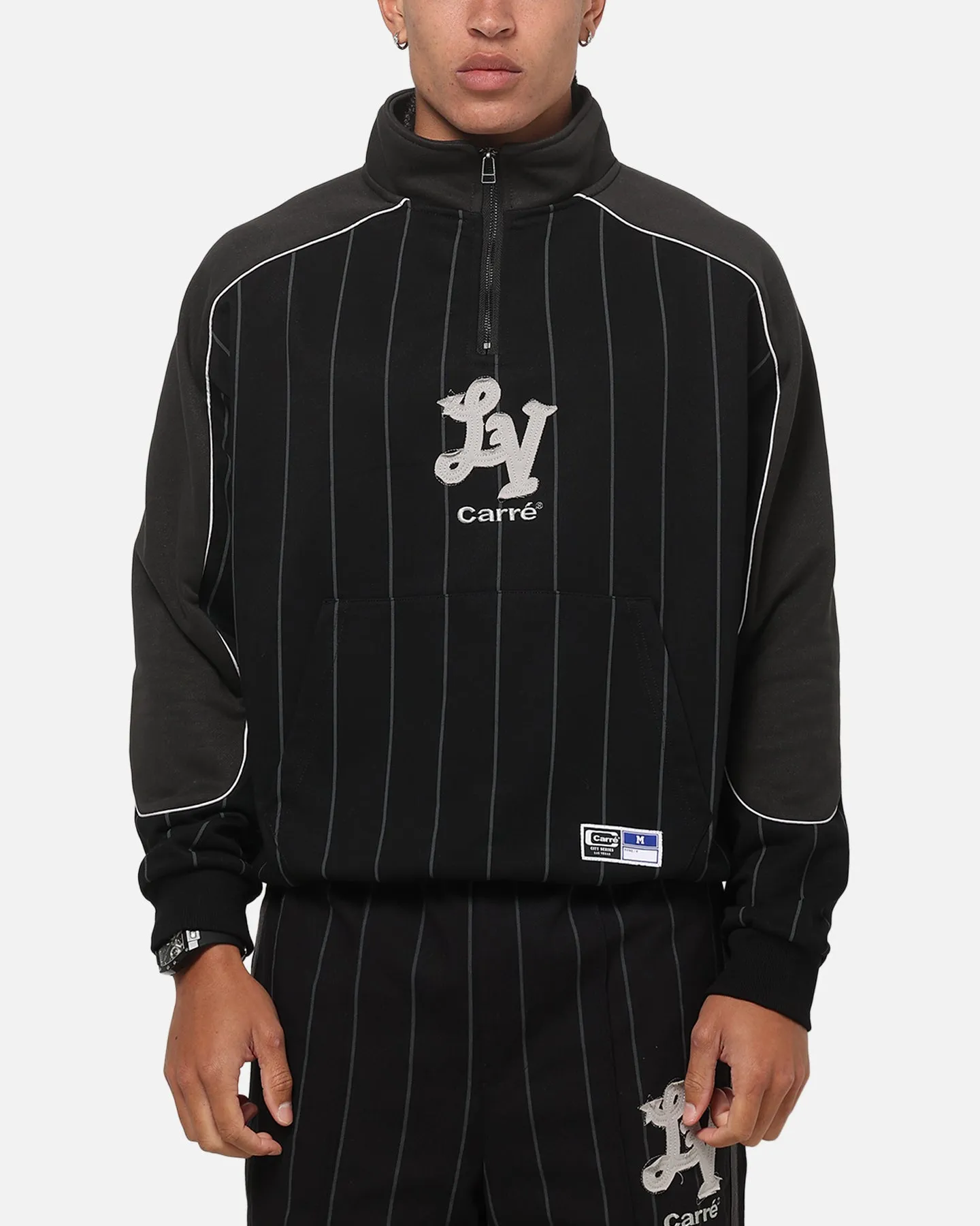Carre Las Vegas City Series Quarter Zip Crewneck Black Pinstripe sold by Culture Kings