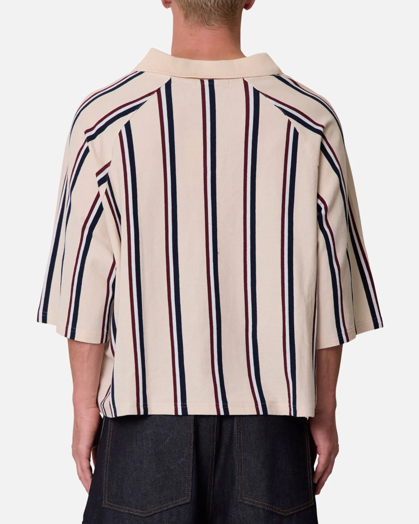 MNML Wide Striped Polo Shirt White/Navy sold by Culture Kings product image thumbnail 2