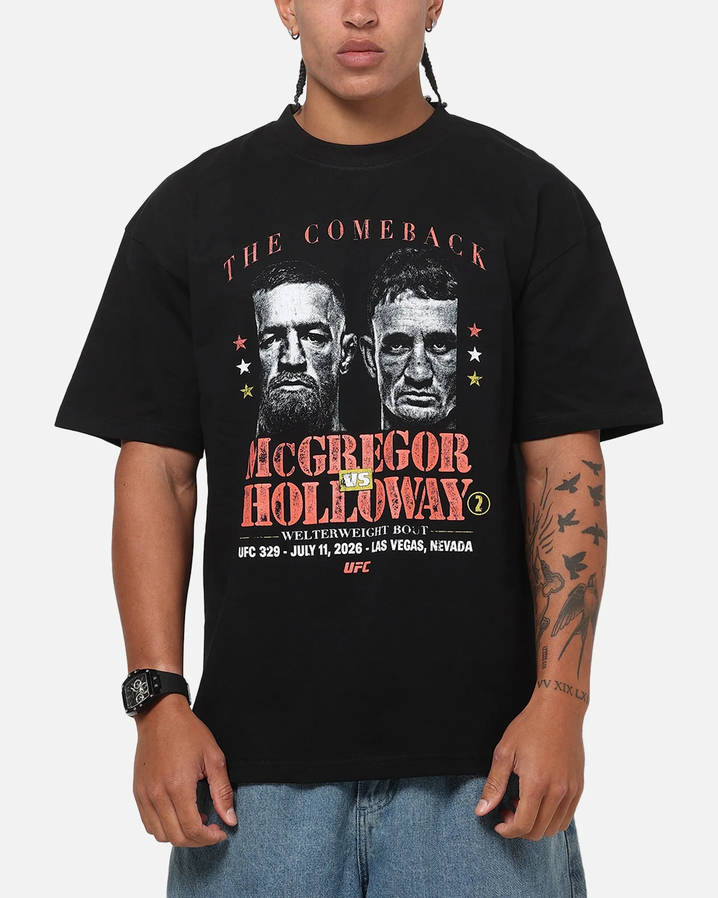 UFC By Culture Kings UFC IFW 2026 McGregor Vs. Holloway T-Shirt Black sold by Culture Kings