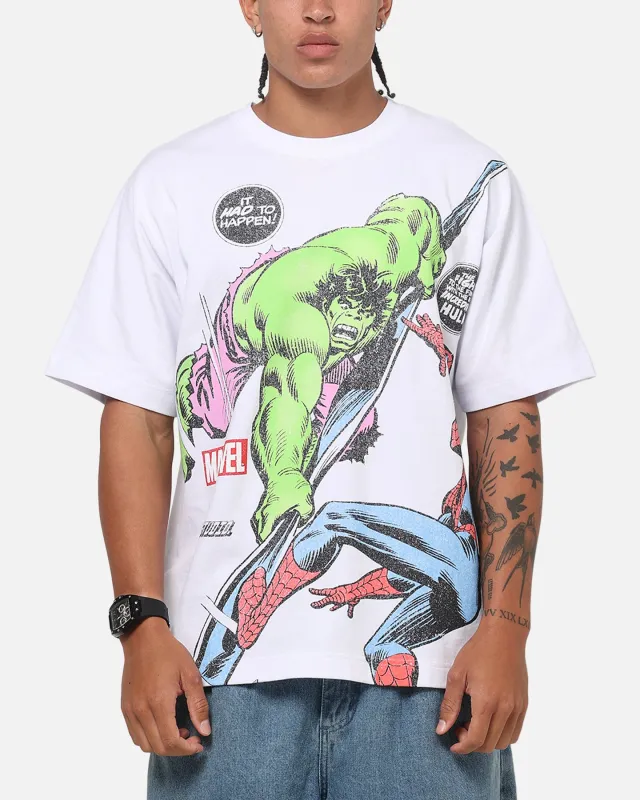 73Studio Marvel The Hulk Lashes Out All Over Print T-Shirt White made by Culture Kings