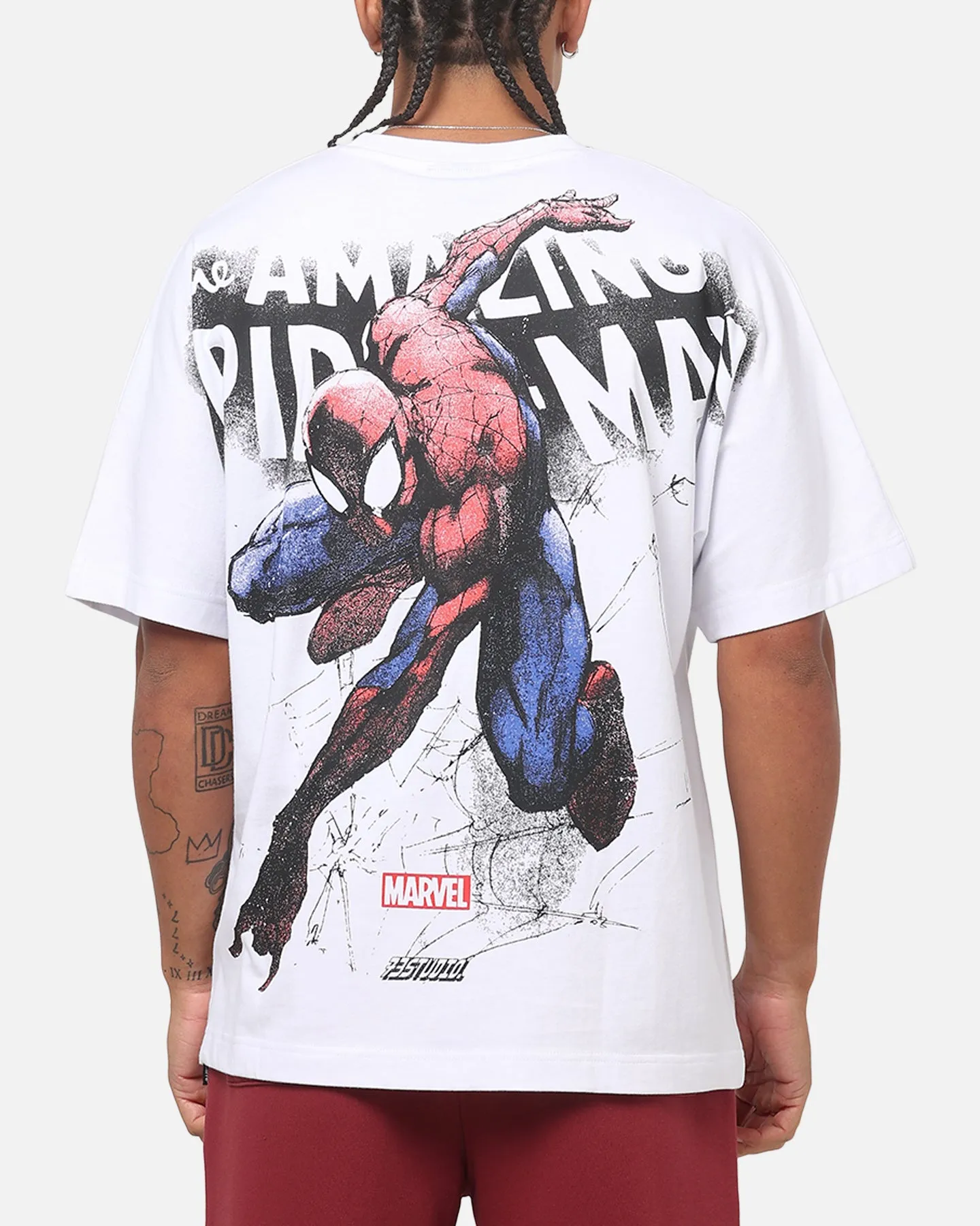 73Studio Marvel Spider-Man All Over Print T-Shirt White sold by Culture Kings