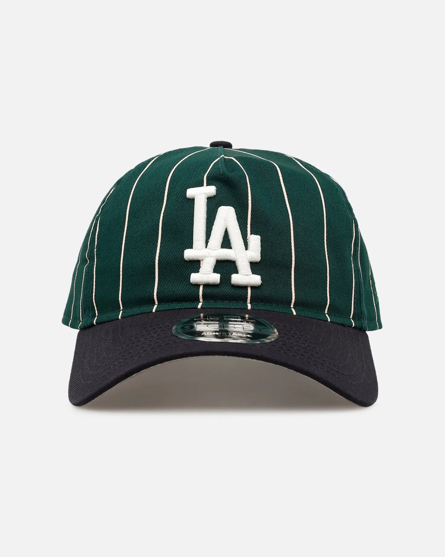 New Era Los Angeles Dodgers 'Pinstripe' 9FORTY A-Frame Snapback Dark Green sold by Culture Kings