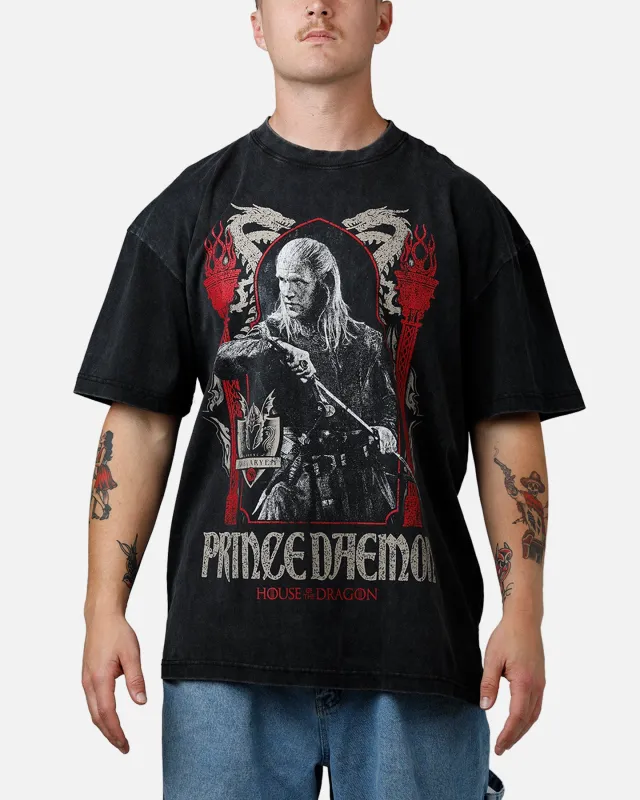 73Studio X House Of The Dragon Prince Of Daemon T-Shirt Washed Charcoal made by Culture Kings