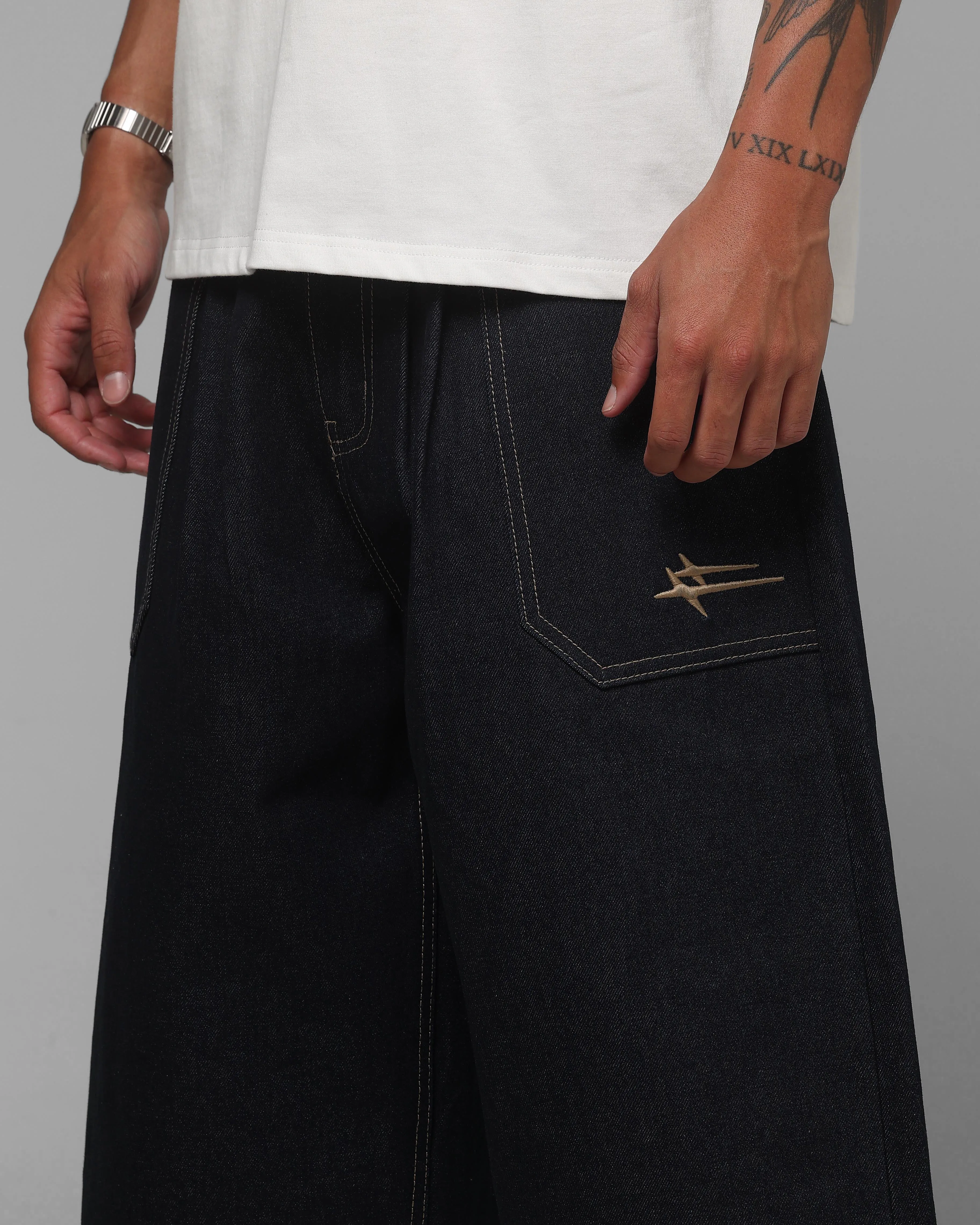 Loiter Shibuya Pleated Jorts Indigo sold by Culture Kings product image thumbnail 3