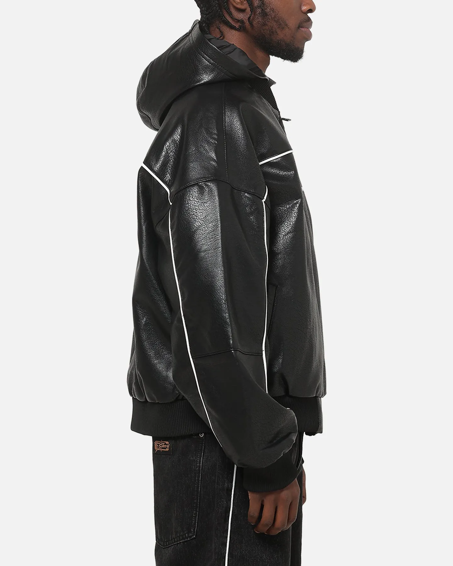 Carré Velocity Vegan Leather Bomber Jacket Black sold by Culture Kings product image thumbnail 4