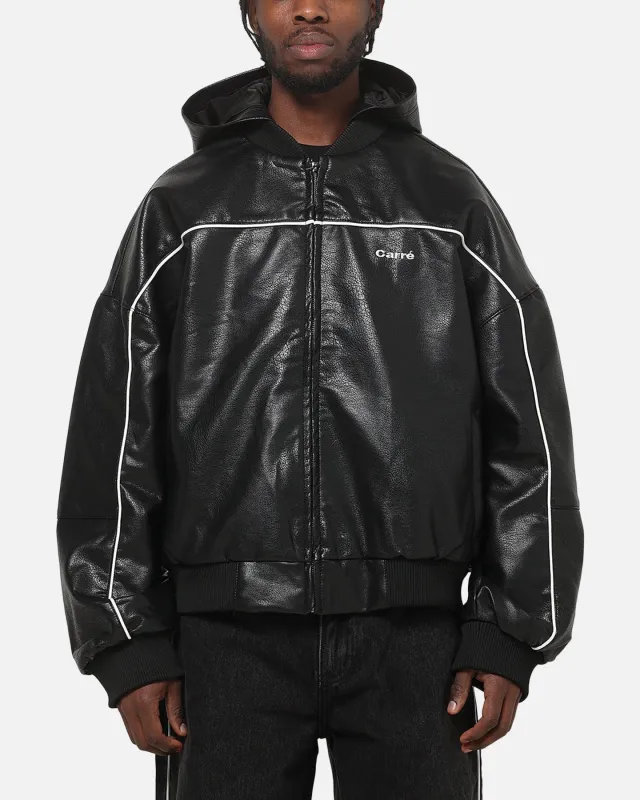 Carre Velocity Vegan Leather Bomber Jacket Black made by Culture Kings