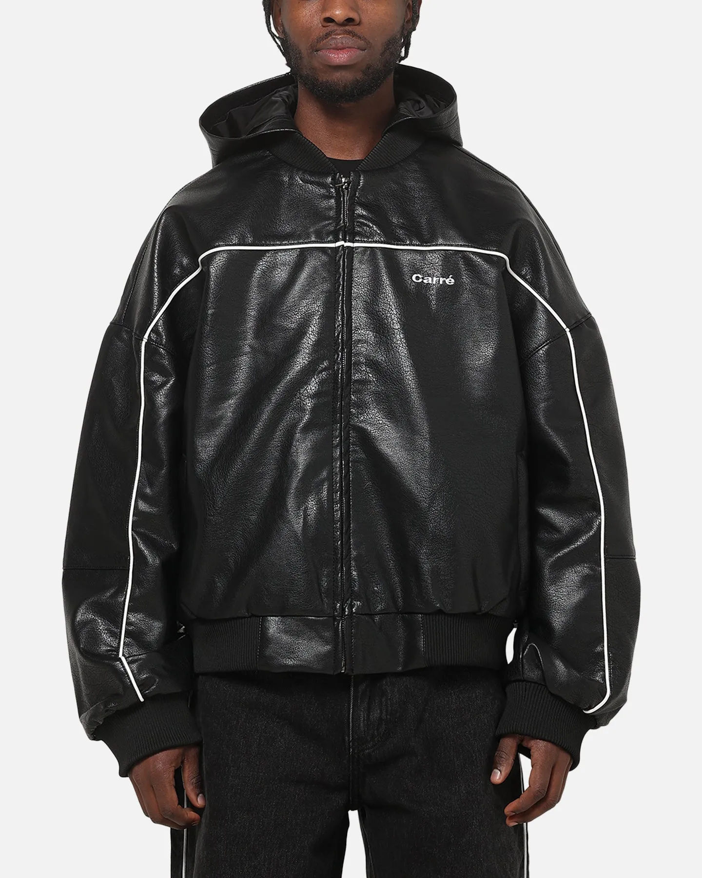 Carré Velocity Vegan Leather Bomber Jacket Black sold by Culture Kings