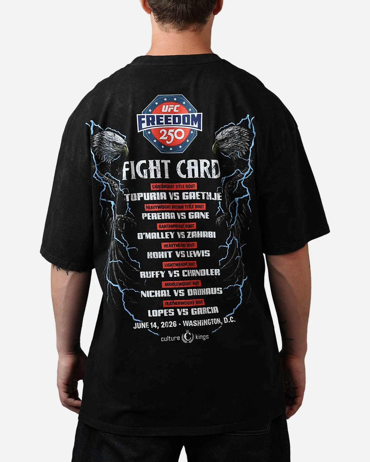UFC By Culture Kings UFC 250 Freedom T-Shirt Black Acidwash sold by Culture Kings product image thumbnail 2