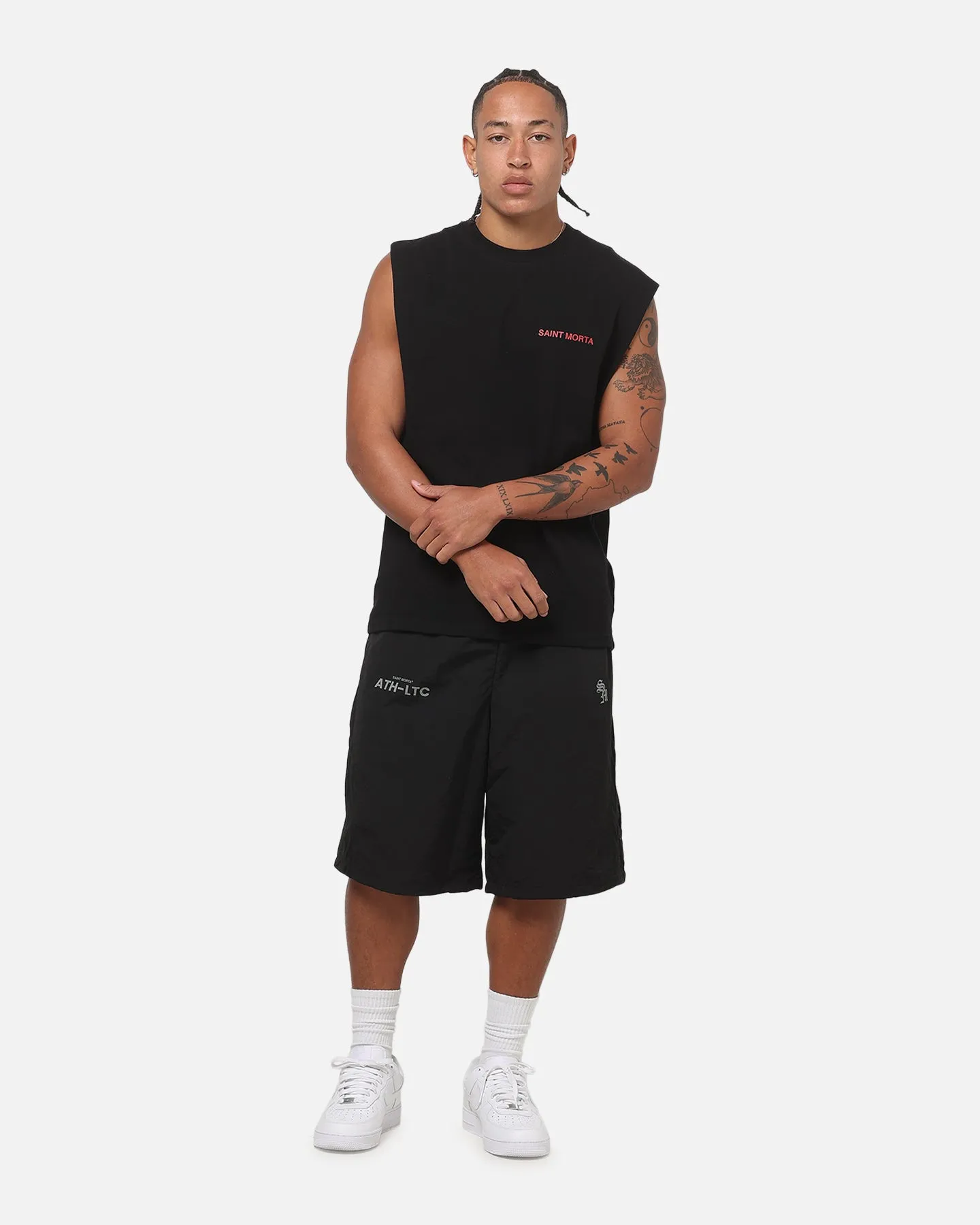 Saint Morta Athltc S2 Baggy Track Shorts Black sold by Culture Kings product image thumbnail 2