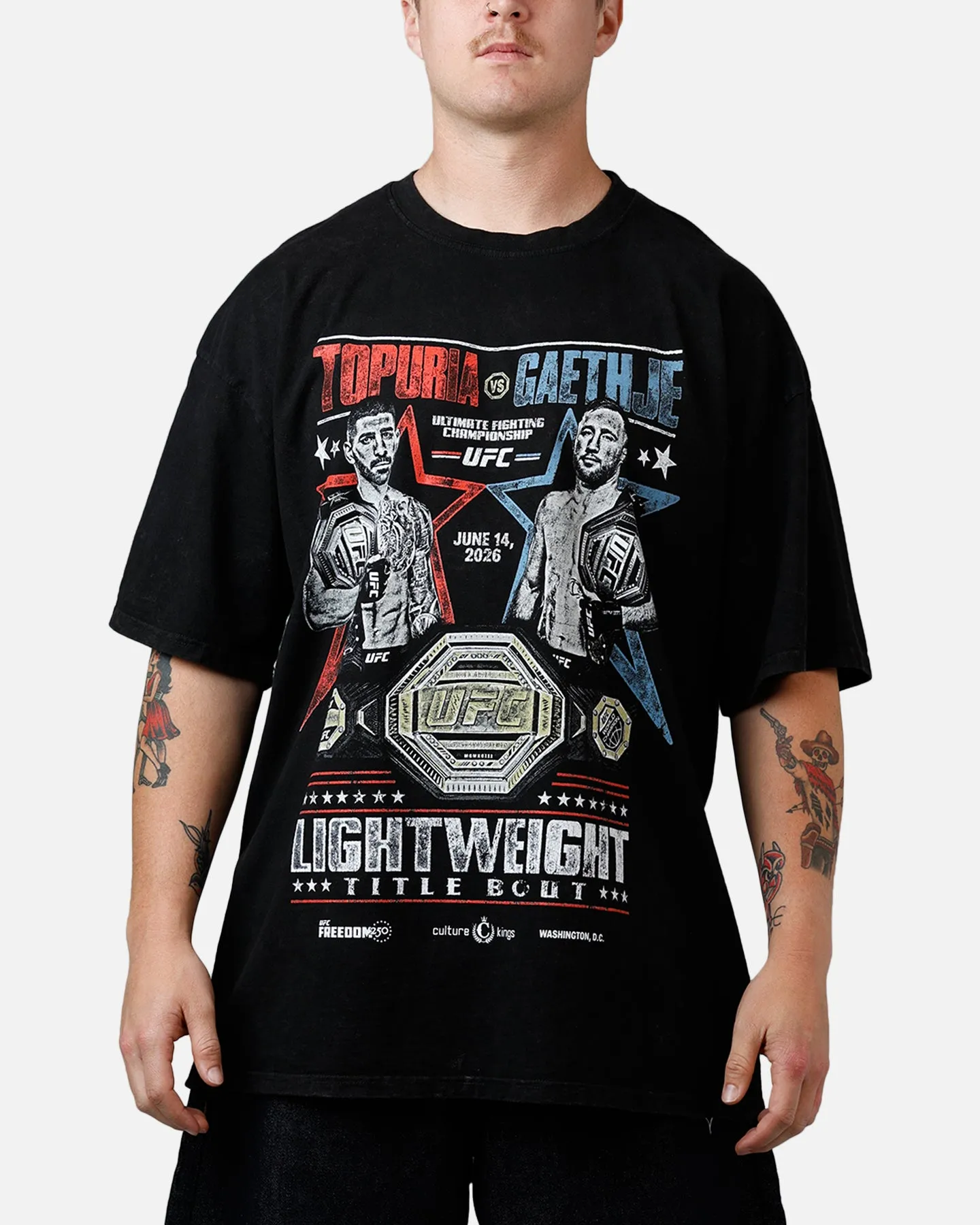 UFC By Culture Kings UFC 250 Topuria Vs Gaethje T-Shirt Black Acidwash sold by Culture Kings
