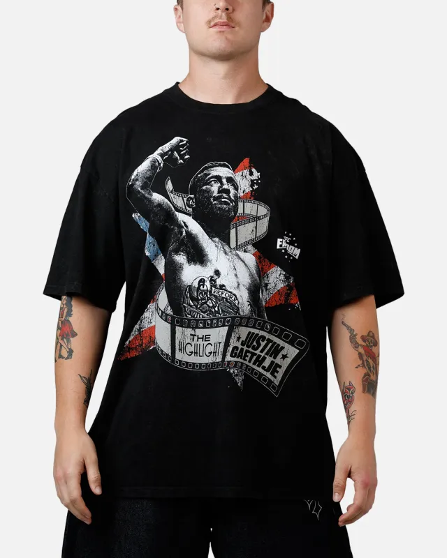 UFC By Culture Kings UFC 250 Justin Gaethje T-Shirt Black Acidwash made by Culture Kings