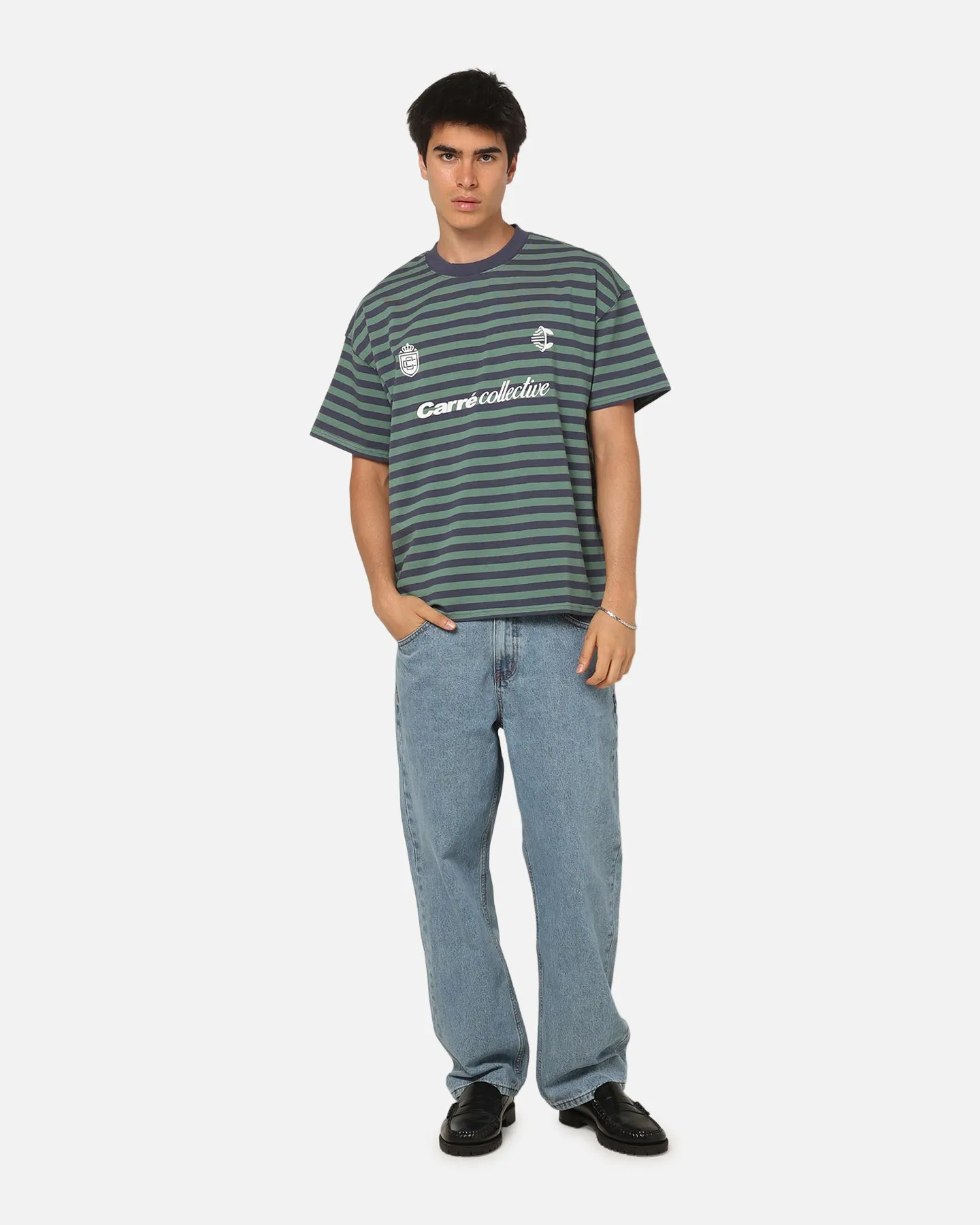 Carre Collective Stripe T-Shirt Navy Stripe sold by Culture Kings product image thumbnail 2