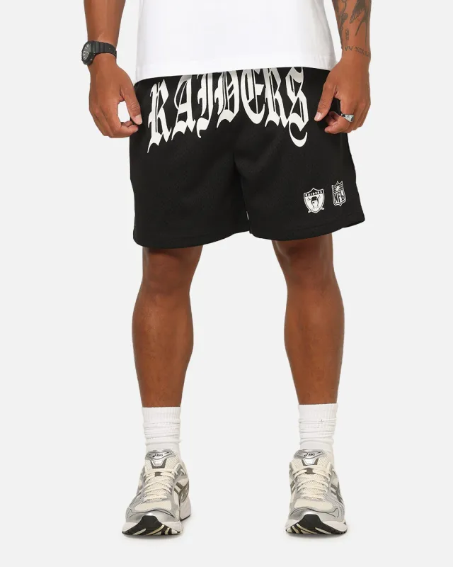 Mitchell & Ness Las Vegas Raiders Arch Script Shorts Black/White made by Mitchell & Ness