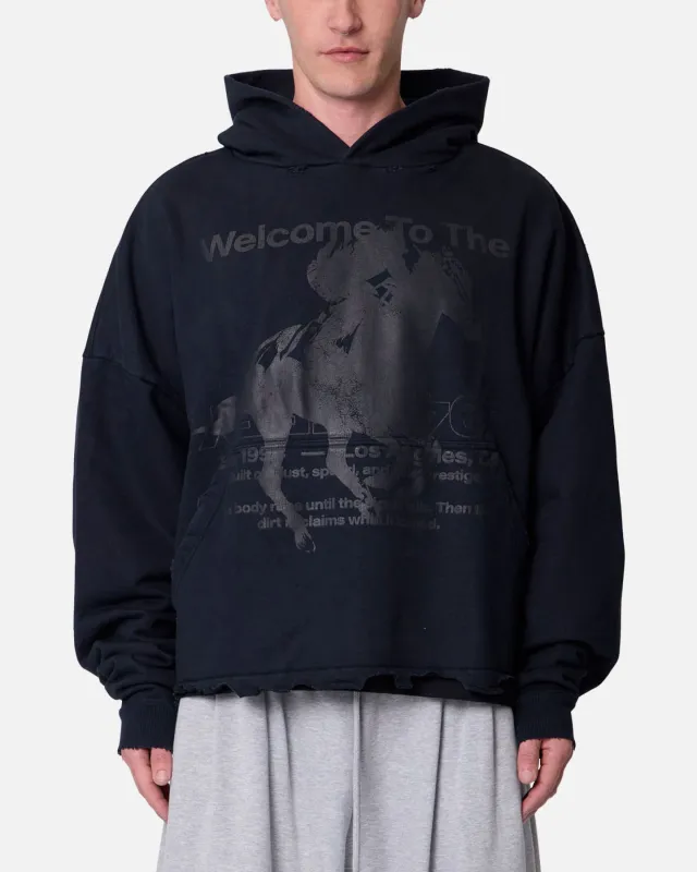 MNML Moth Eatten Hoodie Black made by MNML