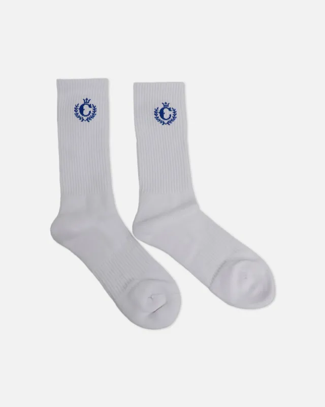 Culture Kings CK Crew Socks White/Royal made by Culture Kings