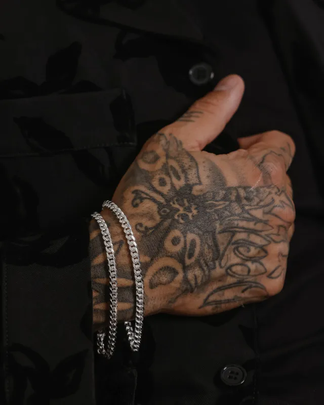 House Of Auric 5mm Cuban Bracelet Set Sterling Silver made by Culture Kings