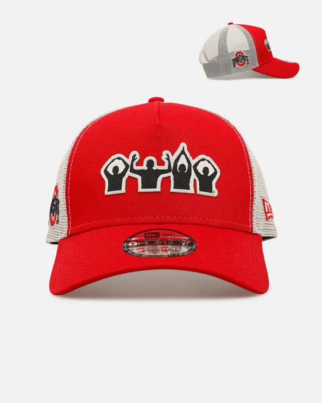New Era Ohio State Buckeyes 'Hand Signals' 9FORTY A-Frame Trucker Snapback Official Team Colors made by New Era