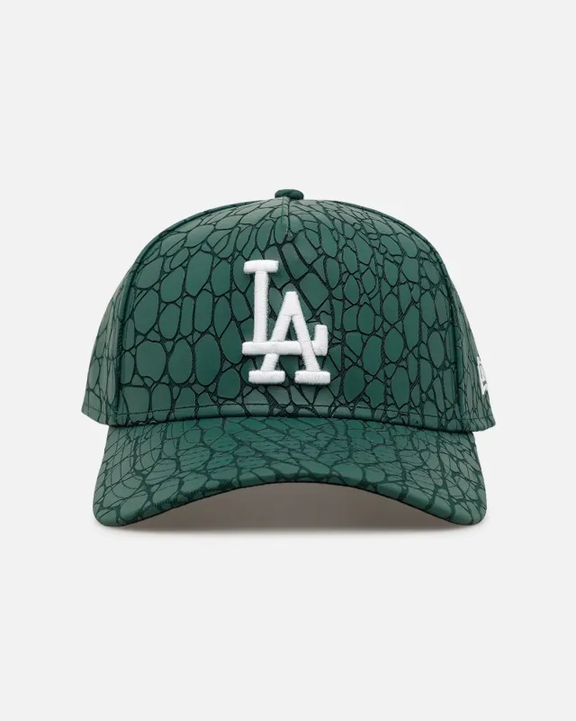New Era Los Angeles Dodgers 'Croc Skin 2.0' 9FORTY A-Frame Snapback Dark Green made by New Era