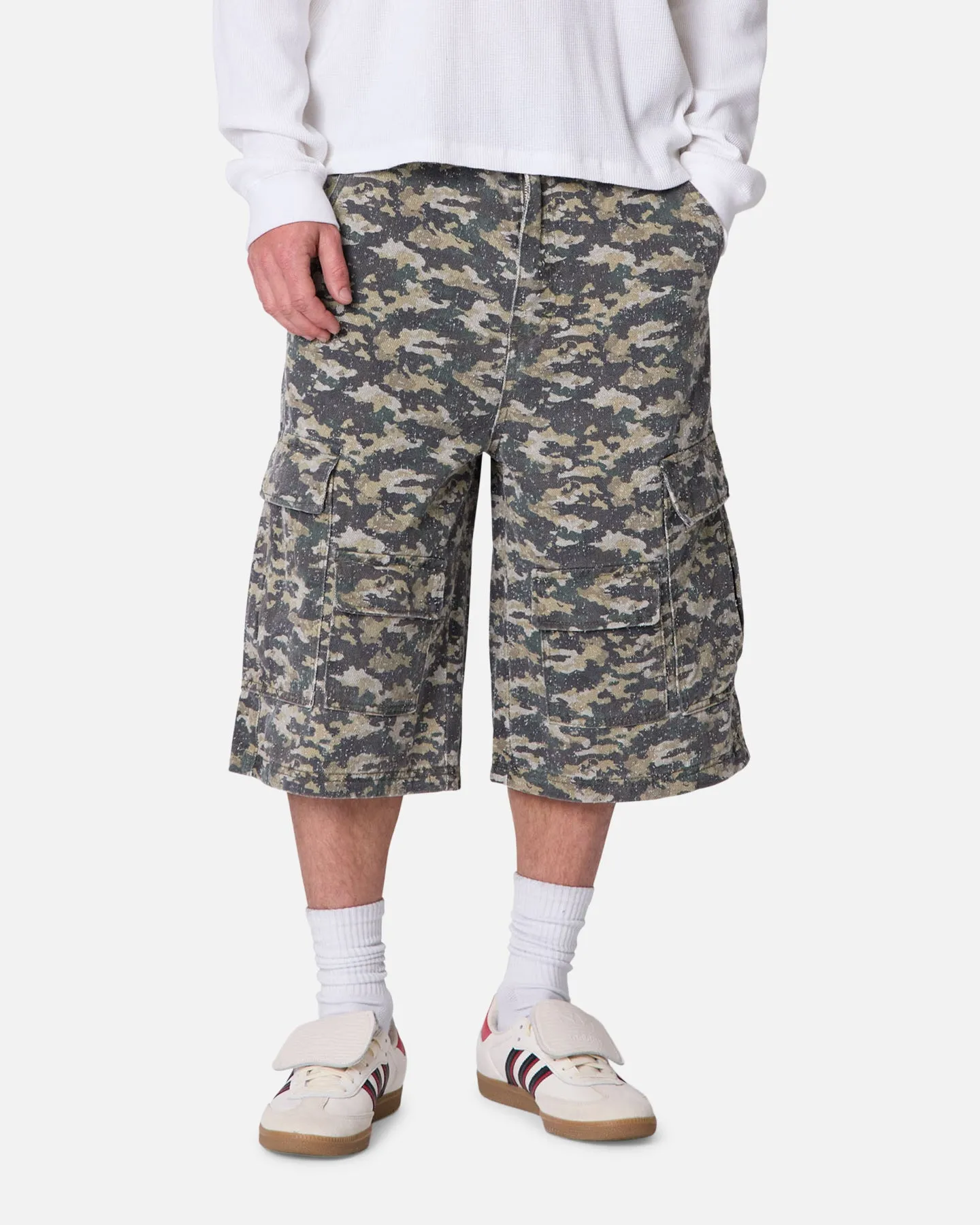 MNML Distressed Ultra Baggy Cargo Shorts Camo sold by Culture Kings product image thumbnail 2