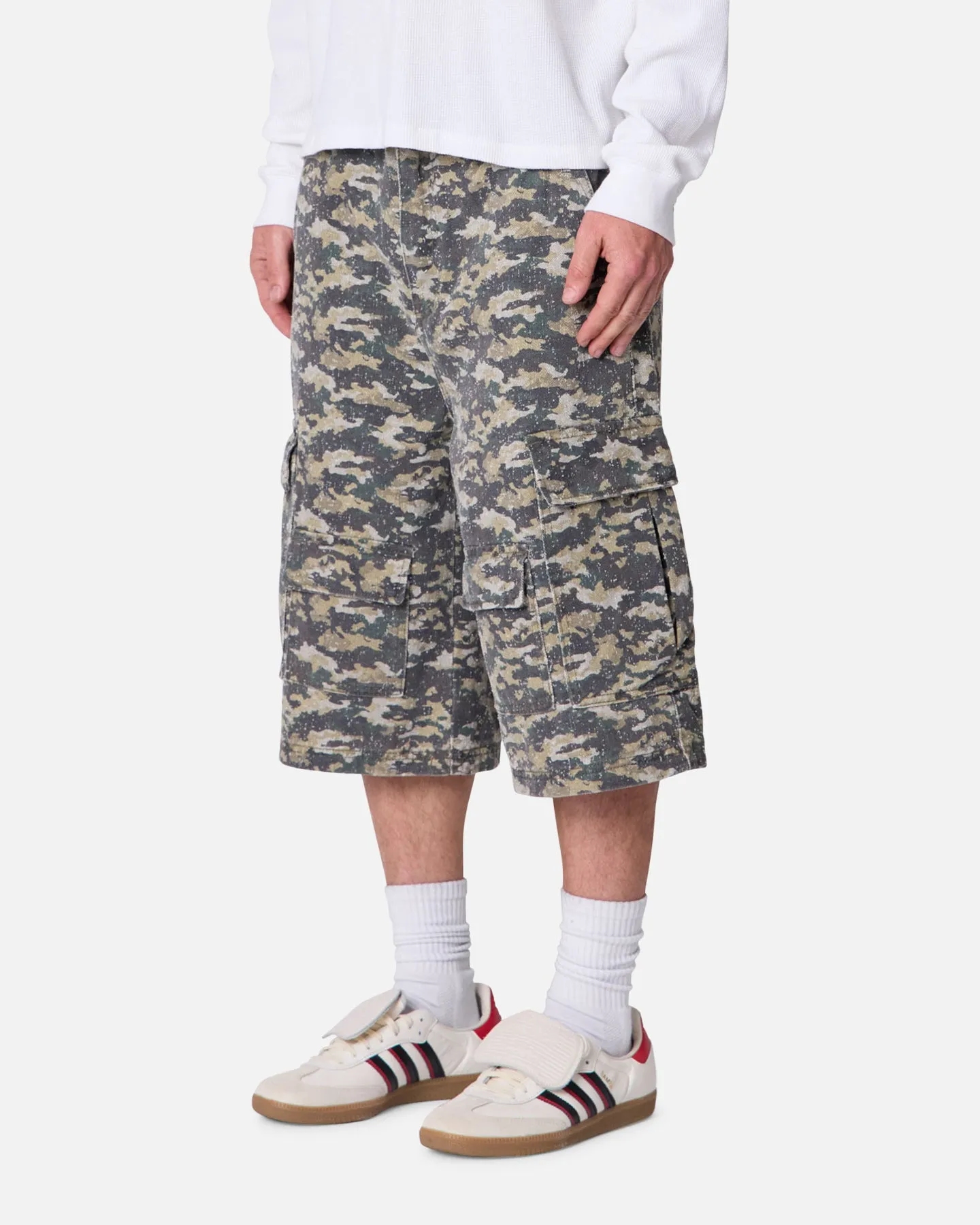 MNML Distressed Ultra Baggy Cargo Shorts Camo sold by Culture Kings product image thumbnail 3
