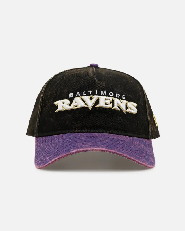 New Era Baltimore Ravens 'Washed Metallic' 9FORTY A-Frame Snapback Official Team Colors made by New Era