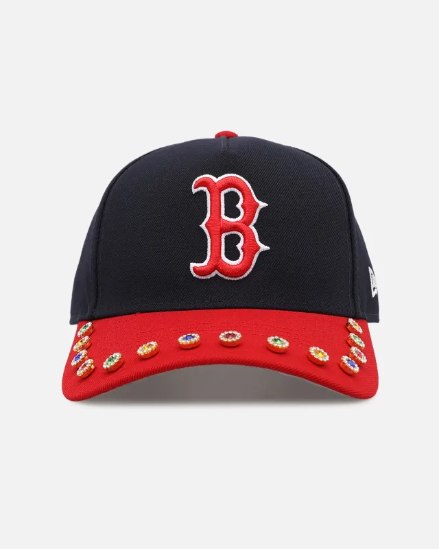 New Era Boston Red Sox 'Visor Embellishment' 9FORTY A-Frame Snapback Official Team Colors made by New Era