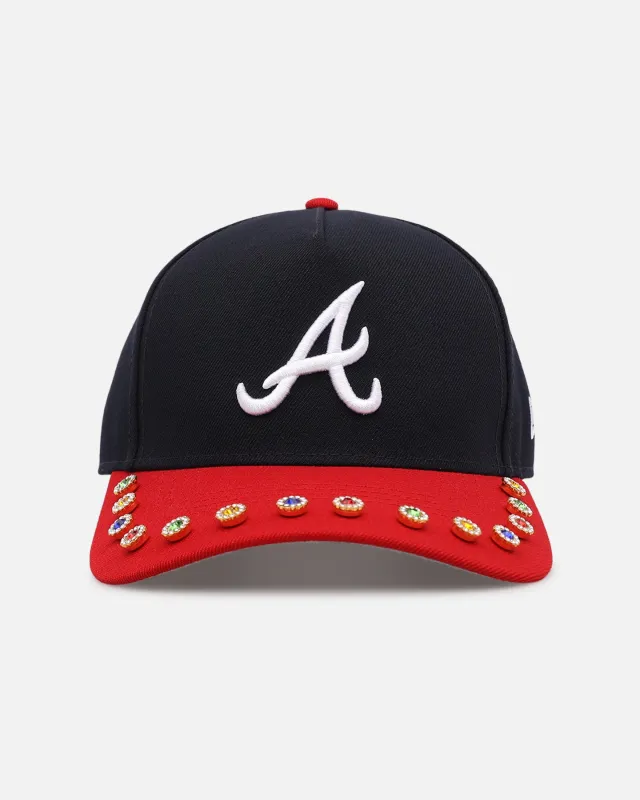 New Era Atlanta Braves 'Visor Embellishment' 9FORTY A-Frame Snapback Official Team Colors made by New Era