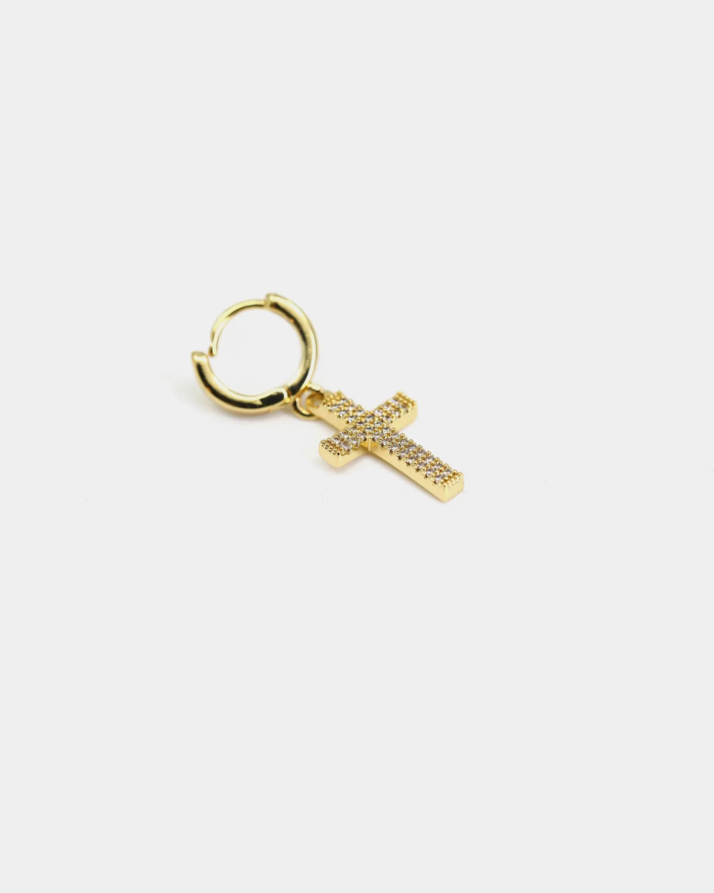 Saint Morta Mini Cross Earring Iced Gold sold by Culture Kings product image thumbnail 3