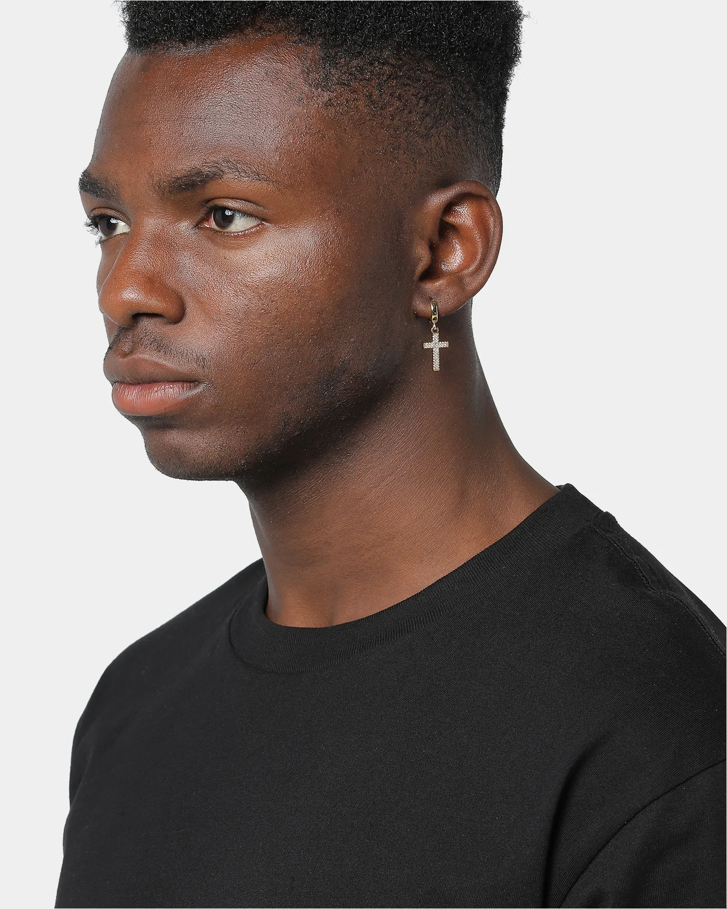 Saint Morta Mini Cross Earring Iced Gold sold by Culture Kings product image thumbnail 2