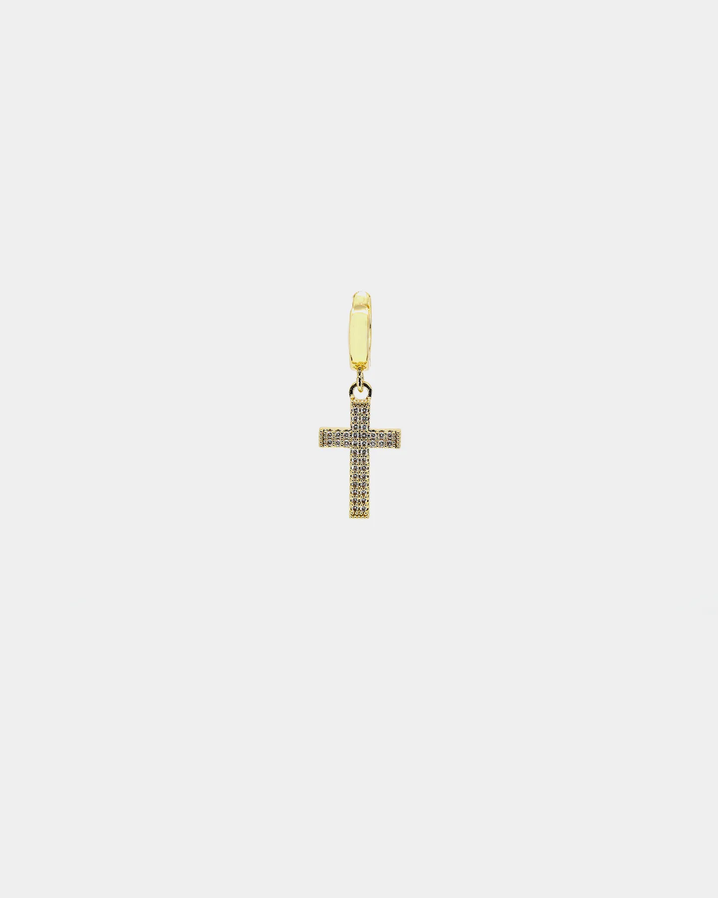 Saint Morta Mini Cross Earring Iced Gold sold by Culture Kings
