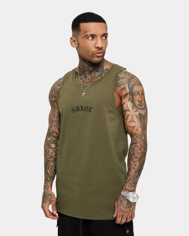 Saint Morta Day Of The Dead Singlet Army Green made by Culture Kings